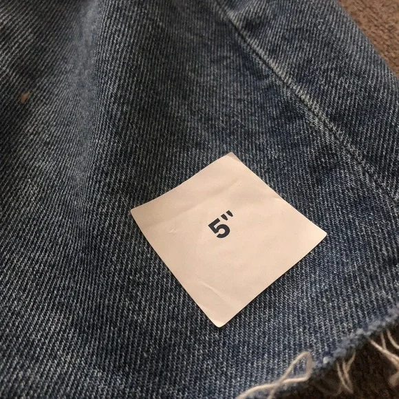 Old Navy Women's 18 Hi Rise Raw Hem Denim Blue Shorts - Picture 10 of 11